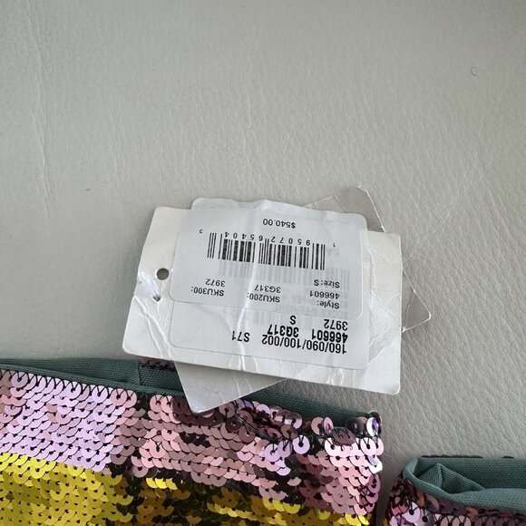 NWT GUCCI Webright Sequin Embellished Multicolor Socks in Aqua Pink $520 size S - Picture 7 of 9